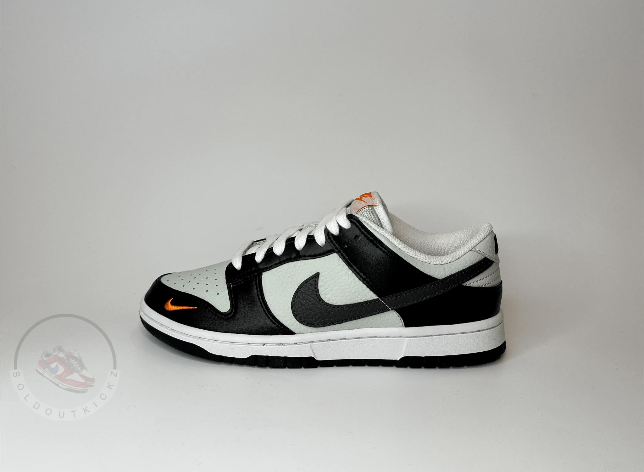 Nike Dunk Low 'Black Total Orange Mini Swoosh'